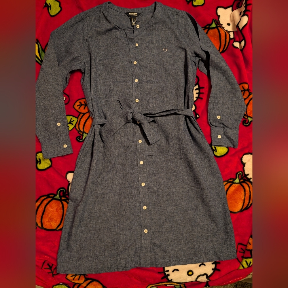 Lands' End Blue Chambray Dress